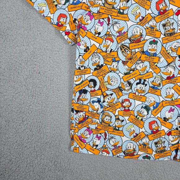 Disney Shirt Mens Large Donal Duck All Over Print Oversized Open Camp Collar - Picture 4 of 11